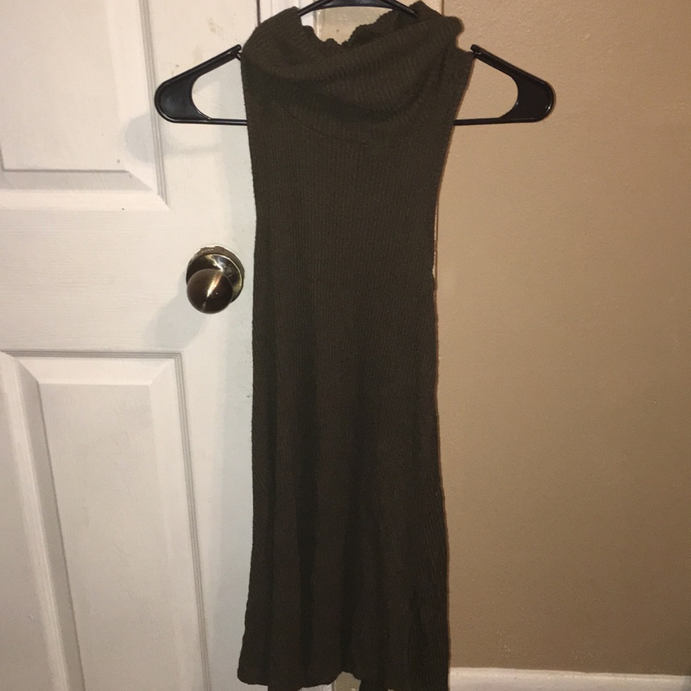 Adam Levine sleeveless turtle neck dress